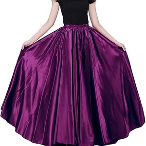 90cm Satin Maxi Midi Skirt Long Dress